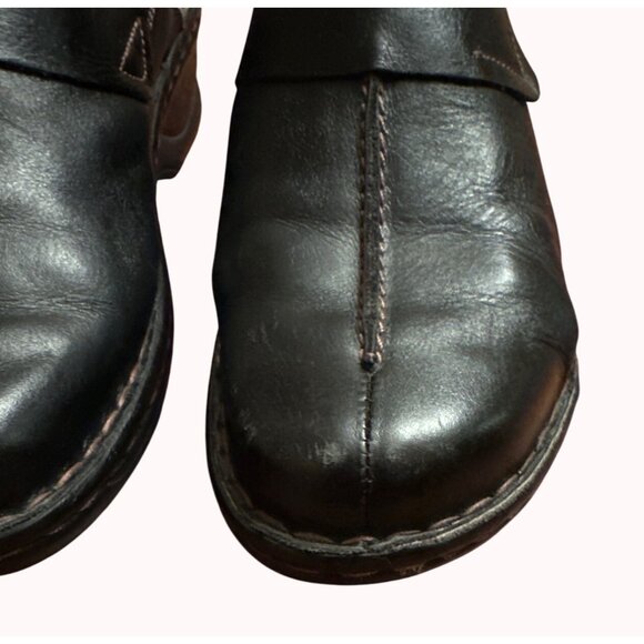 Josef Seibel Women Black Leather Slip-On Clogs Size 42‎ Comfort European Size 11 - Picture 5 of 14